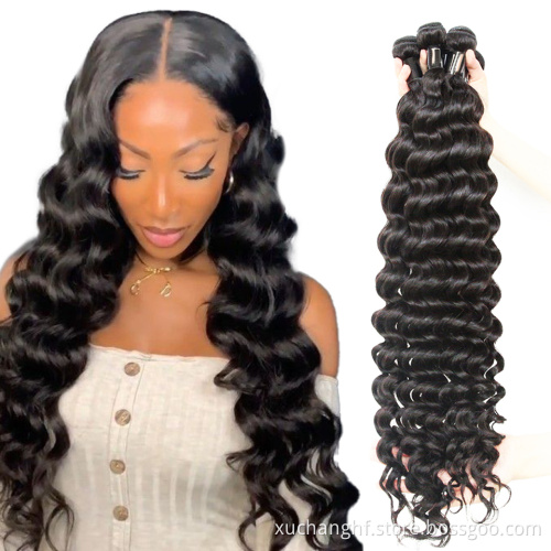 Factory Wholesale Cuticle Aligned Grade 10A Peruvian Deep Loose Wave Virgin Hair Bundles With Closure